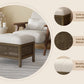 Cane Base Ottoman-Dark Walnut/Cream (21.5"*16"*17") Livingsource