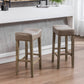 A&A Furniture,Counter Height 29" Bar Stools for Kitchen Counter Backless Faux Leather Stools Farmhouse Island Chairs (29 Inch, Gray, Set of 2) Livingsource