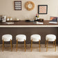 24" Tall, Round Bar Stools, Set of 2 - Contemporary upholstered dining stools for kitchens, coffee shops and bar stores - Includes sturdy hardware support legs Livingsource