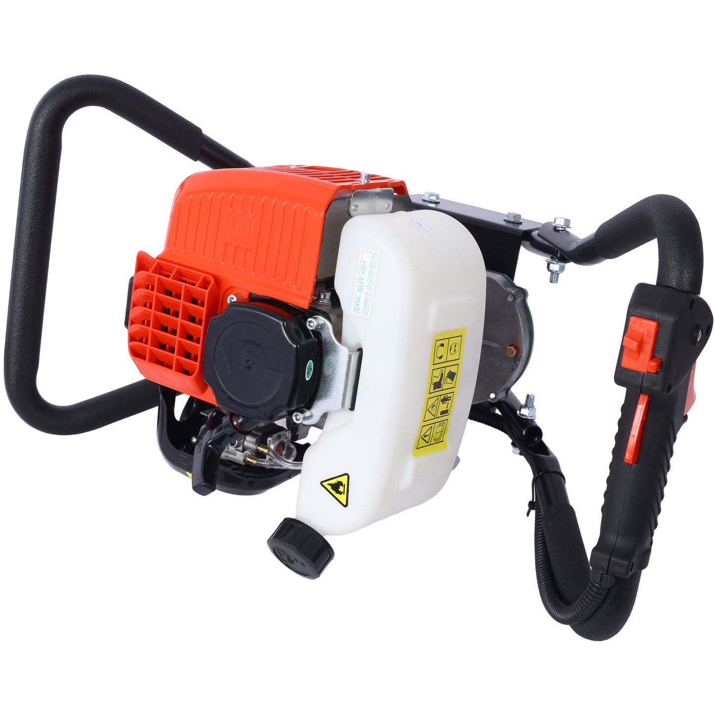 V-Type 52CC 2 Stroke Gas Post Hole Digger One Man Auger EPA Machine Plant Soil Digging Fence,red