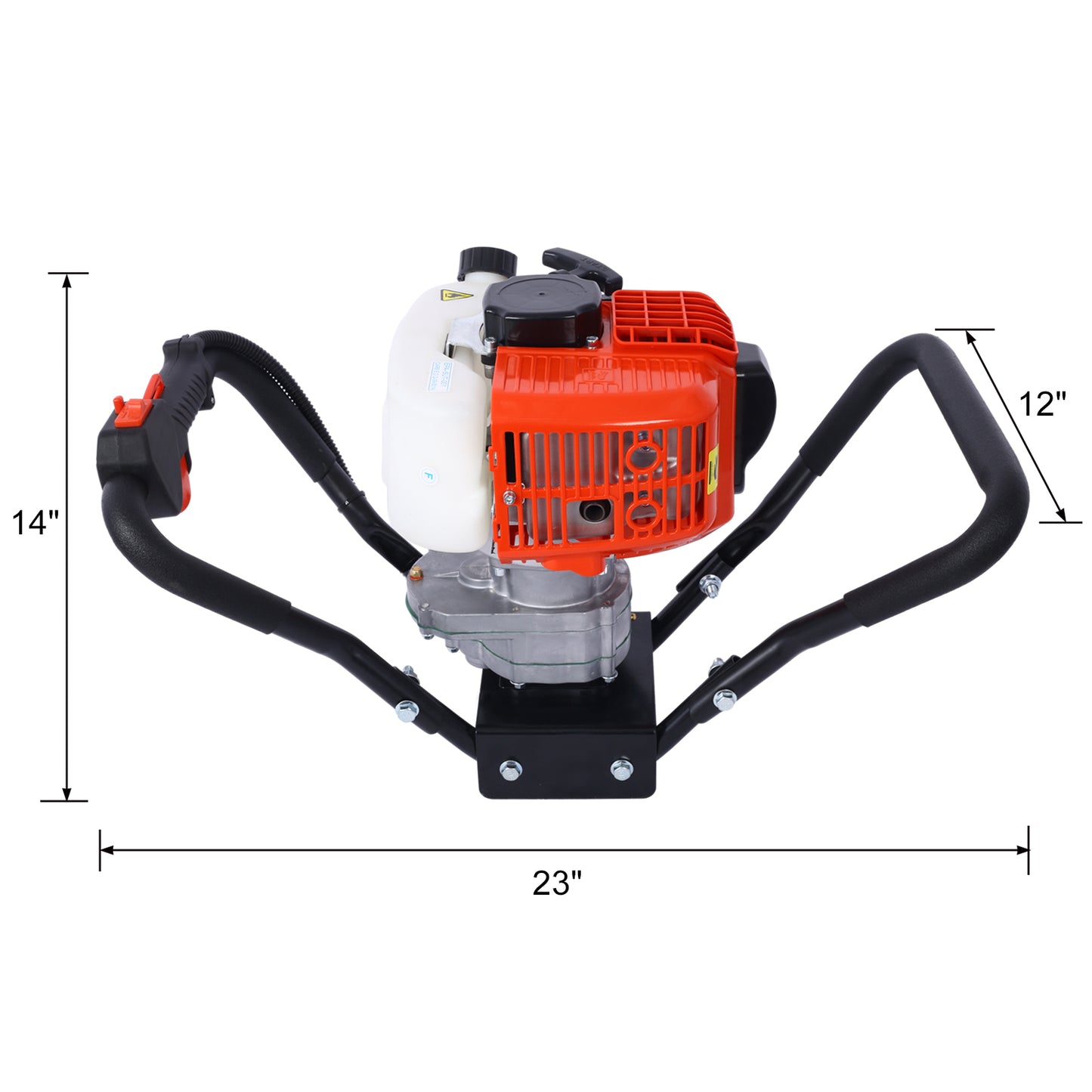 V-Type 52CC 2 Stroke Gas Post Hole Digger One Man Auger EPA Machine Plant Soil Digging Fence,red