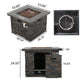 35" SQUARE MGO FIRE PIT - 40000 BTU. - SolidRoot Buy Furniture USA