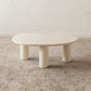 Cloud Coffee Table, 35.43" Irregular Cream Beige Coffee Table with 3 Legs, Modern Center Table for Living Room, Indoor Tea Table, Easy Assembly Livingsource