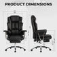 Office Chair, Big and Tall Executive Office Chair with Footrest, Leather Computer Chair, Ergonomic Reclining Chair High Back, Large Home Office Chair (Black) Livingsource
