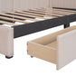 Upholstered Daybed with 2 Storage Drawers Twin Size Sofa Bed Frame No Box Spring Needed, Linen Fabric (Beige) - SolidRoot Buy Furniture USA
