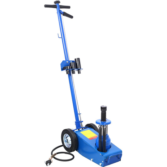 22 Ton Hydraulic Floor Jack Air-Operated Axle Bottle Jack with (4) Extension Saddle Set Built-in Wheels, Blue Livingsource
