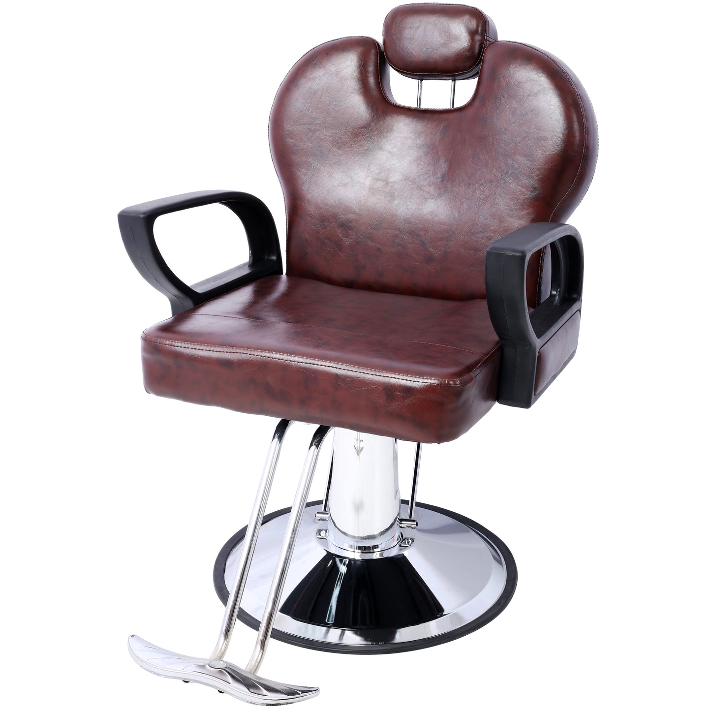 Hair Stylist All Purpose Barber Chair for Barbershop Salon Chair,Heavy Duty Hydraulic Barber Chair Spa Furniture Shampoo Reclining Extra Wider Seat Beauty Hair Salon Equipment ,brown