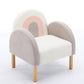 Accent Chair Sofa, Toddler Fabric with Solid Wooden Frame,Rainbow Design Livingsource
