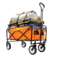 Collapsible Foldable Wagon Cart with strapping system Beach Wagon Utility Cart Utility Wagon Grocery Cart for for Camping Shopping Sports Gardeing Fishing Supports 360lbs All-Terrain Wheels orange Livingsource