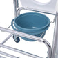 4 in 1 Bedside Commode Chair, Transport Shower Wheelchair Toilet Rolling Transport Chair with 4 Brakes Casters,Tissue Holder,Crutch Holder for Elderly Injured and Disabled Livingsource