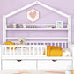 Wooden Full Size House Bed with 2 Drawers,Kids Bed with Storage Shelf, White - SolidRoot Buy Furniture USA