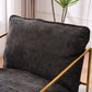 2 Chairs in 1 Box, Upholstered Hanging Armchair with Arm PocketsMetal frame, gold-plated craftsmanship, crushed foam cushions and skin-friendly woven fabric for living room and bedroom. Dark Gray Livingsource