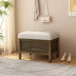 Cane Base Ottoman-Dark Walnut/Cream (21.5"*16"*17") Livingsource