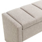 Modern Bed End Bench with Storage,Upholstered Large Foot Rest Stool, Comfy Window Vanity Bench for Living Room,Bedroom,Dorm,Coffee Table,Linen Grey Brown Livingsource
