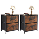 Drawers Dresser Chest of Drawers,Metal Frame and Wood Top,brown,two packs SolidRoot Buy Furniture USA