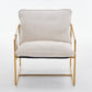 2 Chairs in 1 Box, Upholstered Hanging Armchair with Arm PocketsMetal frame, gold-plated craftsmanship, crushed foam cushions and skin-friendly woven fabric for living room and bedroom. Beige Livingsource