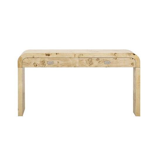 U_STYLE Modern Entryway Table with Burl Wood Veneer,Suitable for Entryway, Hallway, Living Room, Foyer, Corridor Livingsource