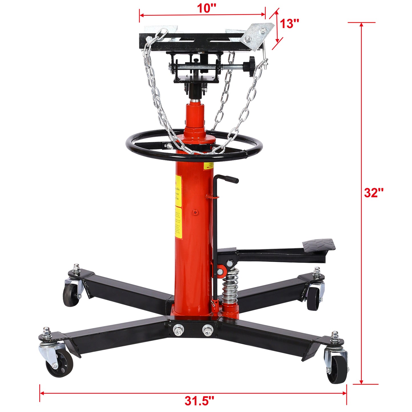 1660lbs Transmission Jacks , Hydraulic Transmission Jack 2 Stage Hydraulic w/ 360° for car lift 0.75 Ton