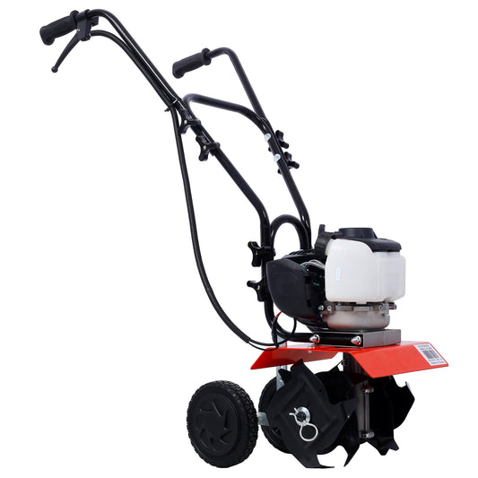 Mini Tiller Cultivator, Powerful 37.7cc 4-stroke Viper Engine, Gear Drive Transmission, Mini Cultivator with 4-Cycle  Engine