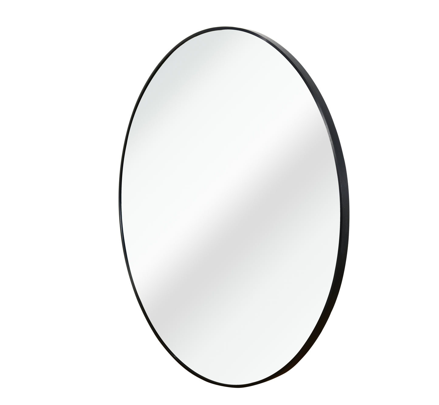 Black 24 Inch Metal Round Bathroom Mirror