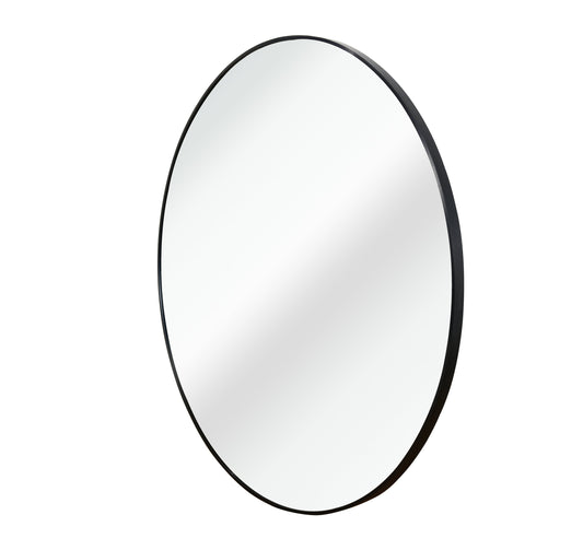 Black 24 Inch Metal Round Bathroom Mirror Livingsource