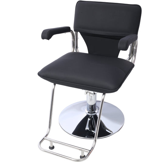 Stainless steel frame,Fashion style Hair Salon Chair Styling Heavy Duty Hydraulic Pump Barber Chair Beauty Shampoo Barbering Chair for Hair Stylist Women Man,with Barber Cape (Black) Livingsource