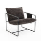 2 Chairs in 1 Box, Upholstered hanging armchair with arm pocket metal frame, crushed foam cushions and skin-friendly braid for living room and bedroom. Dark Gray Livingsource