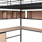 Metal Loft Bed with bookcase, desk and cabinet, Full, Black - SolidRoot Buy Furniture USA