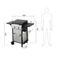 2-Burner Propane Gas BBQ Grill, SS Plancha, 24600BTU Output With Wire Enamel Cooking Grids For Outdoor Barbecue, Foldable Side Table, Hanging Basket, Stainless Steel Livingsource