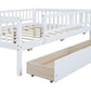 Full Size Daybed Wood Bed with Two Drawers , White - SolidRoot Buy Furniture USA