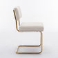 A&A Furniture,Modern Dining Chairs with Corduroy Fabric,Gold Metal Base, Accent Armless Kitchen Chairs with Channel Tufting,  Side Chairs, Set of 2, Beige Livingsource