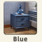 Modern Nightstand with 2 Drawers, Night Stand with PU Leather and Hardware Legs, End Table, Bedside Cabinet for Living Room/Bedroom (Blue-gray) Livingsource