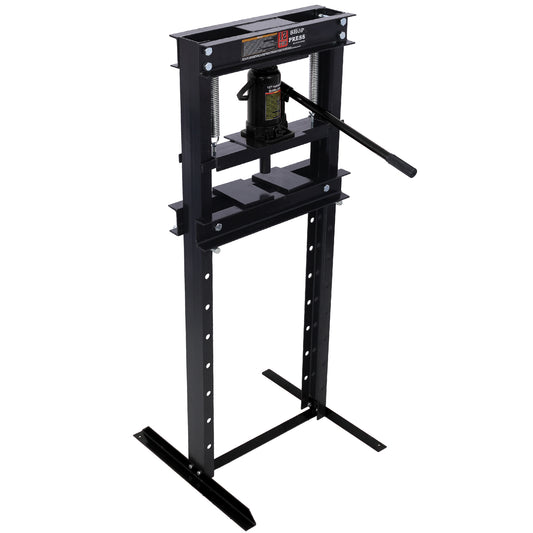 Hydraulic Shop Press ,12-Ton Capacity , Floor Mount ,with Press Plates, H-Frame Garage Floor Press, Adjustable Working Table Height,black SolidRoot Buy Furniture USA