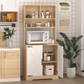 Pantry Cabinet with 2 Doors, 3-Tier Modern Kitchen Cabinet with Shelves, Freestanding Larder Cupboard, Kitchen Pantry Storage Cabinet for Kitchen, Dining Room Livingsource