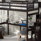 Twin Size Loft Bed with Storage Staircase and Built-in Desk, Espresso (Old SKU:GX000903AAP) - SolidRoot Buy Furniture USA