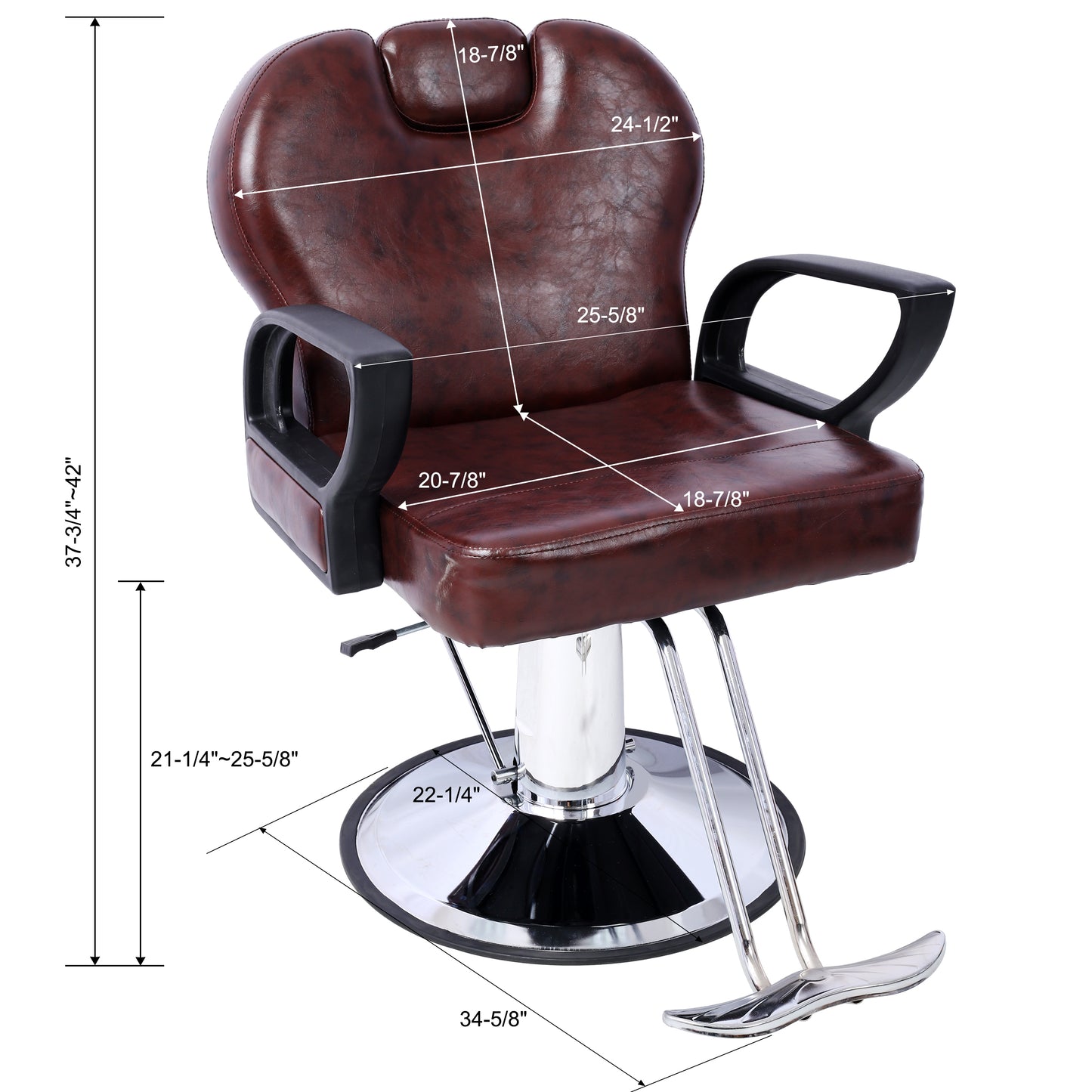 Hair Stylist All Purpose Barber Chair for Barbershop Salon Chair,Heavy Duty Hydraulic Barber Chair Spa Furniture Shampoo Reclining Extra Wider Seat Beauty Hair Salon Equipment ,brown