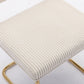 A&A Furniture,Modern Dining Chairs with Corduroy Fabric,Gold Metal Base, Accent Armless Kitchen Chairs with Channel Tufting,  Side Chairs, Set of 2, Beige Livingsource