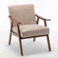 Accent Chair with Microfiber Upholstery and Solid Wood Frame, Classic Mid-Century Modern Living Room Furniture for Extra Seating, Light Camel Livingsource
