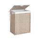 EVG Laundry Hamper With Lid PE Rattan Powder Coating Frame Clothes Hampers with 01 Removable Bags, 100L, Gray Color - SolidRoot Buy Furniture USA