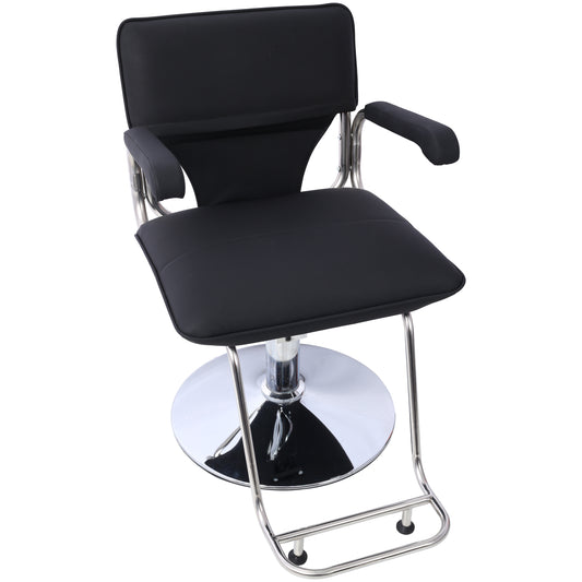 Modern Stainless Steel Frame Salon Chair with Barber Cape - Heavy Duty Hydraulic Styling Chair for Hair Stylists & Beauty Spas, Black Fashion Design SolidRoot Buy Furniture USA