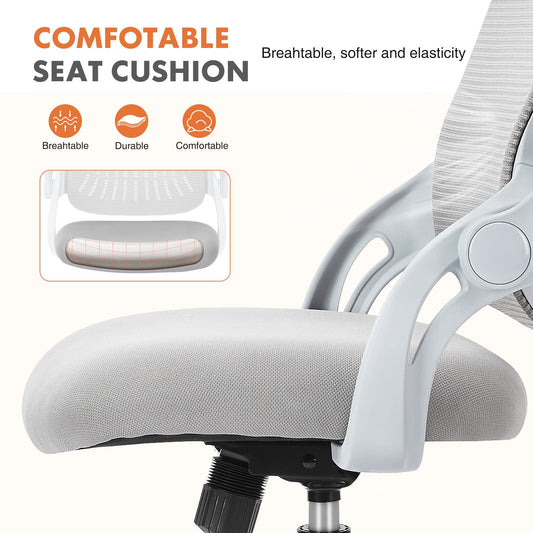 Sweetcrispy Office Mid Back Ergonomic Mesh Computer Desk Larger Seat Executive Height Adjustable Swivel Task Chair with Lumbar Support Livingsource