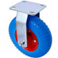 2PCS 8IN CASTER FLAT FREE WHEEL rigrid-Caster Wheel, Steel Hub with Ball Bearings, 5/8-Inch Bore Centered Axle -Blue Livingsource