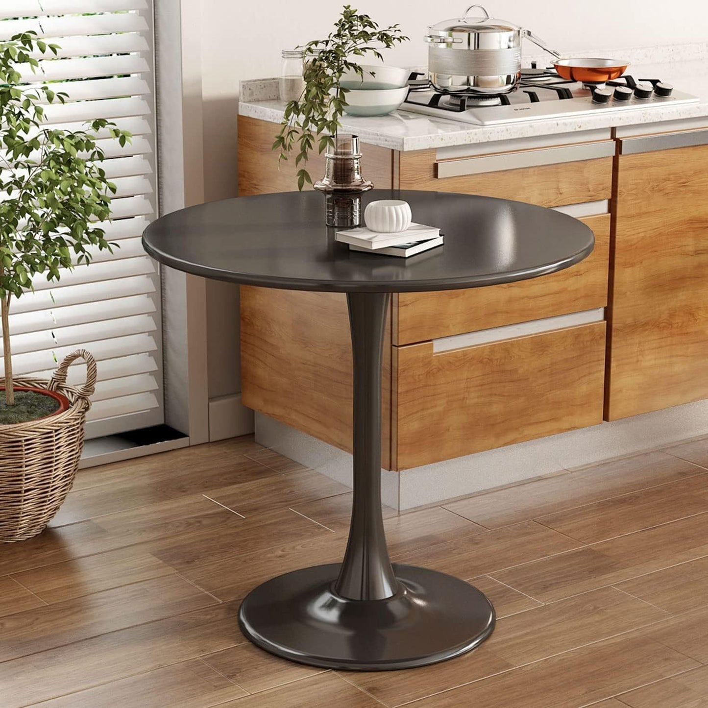 Modern Round Dining Table, ∅31.5'' Kitchen Dining Room Furniture, Coffee Table, Leisure Table, Living Room Table, Black, Christmas Gifts, Christmas Selections