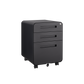 3 Drawer Mobile File Cabinet Under Desk Office,Simple Style Versatile Storage Cabinet for Legal/Letter/A4 Files, 5 Wheel Design Anti-Tilting Cold Rolled Steel Waterproof Moisture-Proof Black Livingsource
