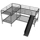 Twin Size L-Shaped Bunk Bed with Slide and Ladder, Black(OLD SKU:GX000615AAB) - SolidRoot Buy Furniture USA