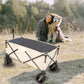 Folding Wagon, Heavy Duty Utility Beach Wagon Cart for Sand with Big Wheels, Adjustable Handle&Drink Holders for Shopping, Camping,Garden and Outdoor Livingsource