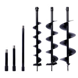 Auger Drill Bit for Planting Hole, Bulb Bedding Digging Post Hole Planting Tool for 3/4' Shaft Auger,Hole Digger Replacement Auger Bits Earth Auger Digging Bit 4IN+6IN+8IN+EXTENSION ROD KIT Livingsource