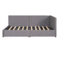 Upholstered Daybed with 2 Storage Drawers Twin Size Sofa Bed Frame No Box Spring Needed, Linen Fabric (Gray) - SolidRoot Buy Furniture USA