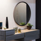 Black 24 Inch Metal Round Bathroom Mirror Livingsource