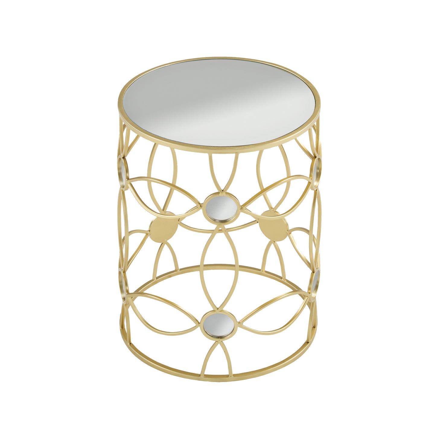 Modern Side Table [Metal Frame +Mirror Top]